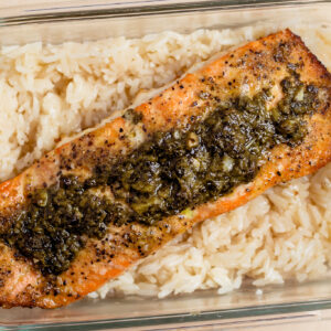 salmon with pesto